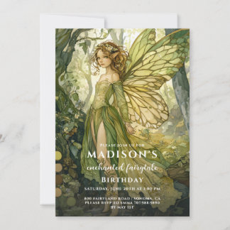 Bezauberter Waldbrairy zum Geburtstag Einladung