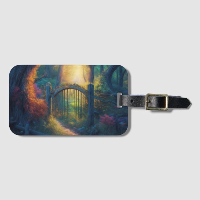 Bezauberter Waldgarten | Digitale Kunst Gepäckanhänger (Vorderseite (Horizontal))
