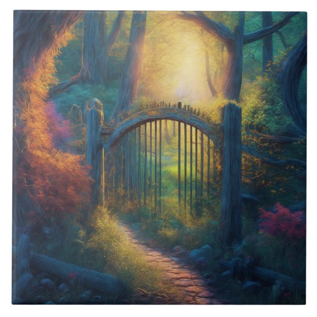 Bezauberter Waldgarten | Fliese (Vorderseite)