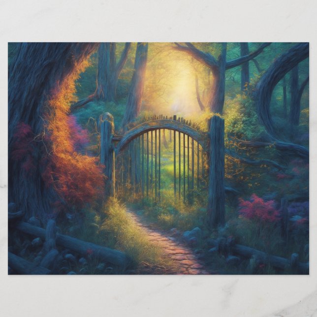 Bezauberter Waldgarten | Scrapbook Paper (Rückseite)