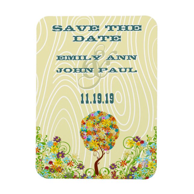 Bezauberter Waldpatchwork Blumenmauerbaum Magnet (Vertikal)