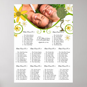 Bezauberter Waldpatchwork Blumenmauerbaum Poster