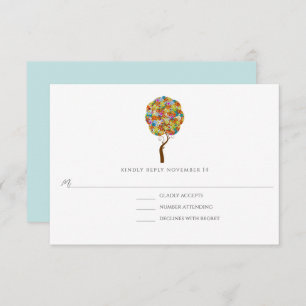 Bezauberter Waldpatchwork Blumenmauerbaum RSVP Karte