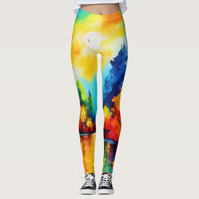 Bezauberter Waldsonnengang Leggings (Vorderseite)