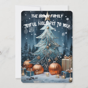 Bezauberter Waldurlaub Feiertagskarte