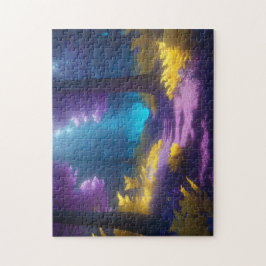 Bezauberter Waldweg in Neon Lila und Gold