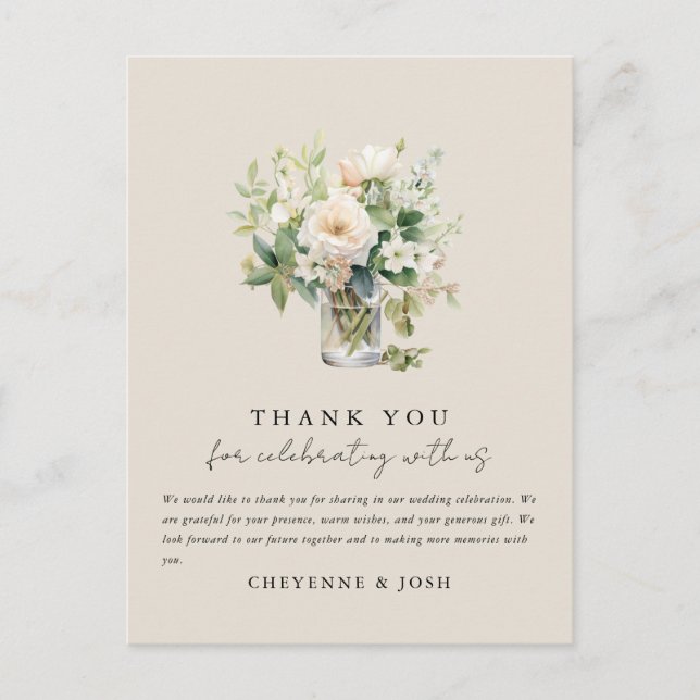 Bezauberter Wasserfarbenwald Bohemisch Danke Postkarte (Vorderseite)