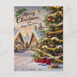 Bezauberter Weihnachtsbaumschneefall Postkarte