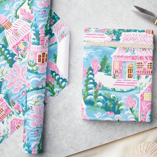 Bezauberter Winter Pastel Pink Lebkuchen Weihnacht Geschenkpapier (Von Creator hochgeladen)