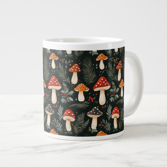Bezauberter Woodland Urlaub Jumbo-Tasse (Vorderseite Rechts)