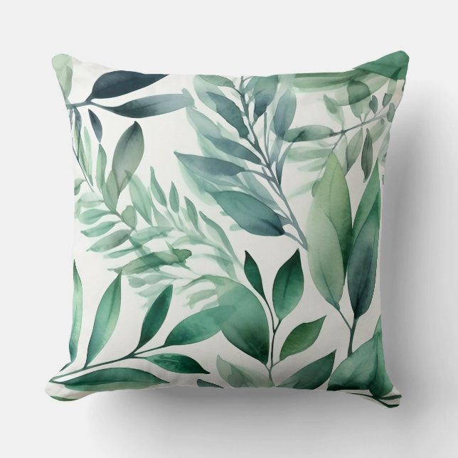 Bezaubertes Evergreen Ballet Botanisch Kissen (Vorderseite)