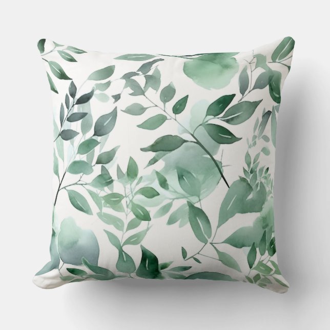 Bezaubertes Evergreen Ballet Botanisch Kissen (Vorderseite)