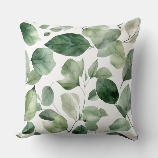 Bezaubertes Evergreen Ballet Botanisch Kissen (Vorderseite)