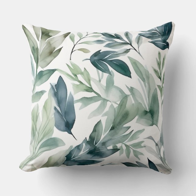 Bezaubertes Evergreen Ballet Botanisch Kissen (Vorderseite)