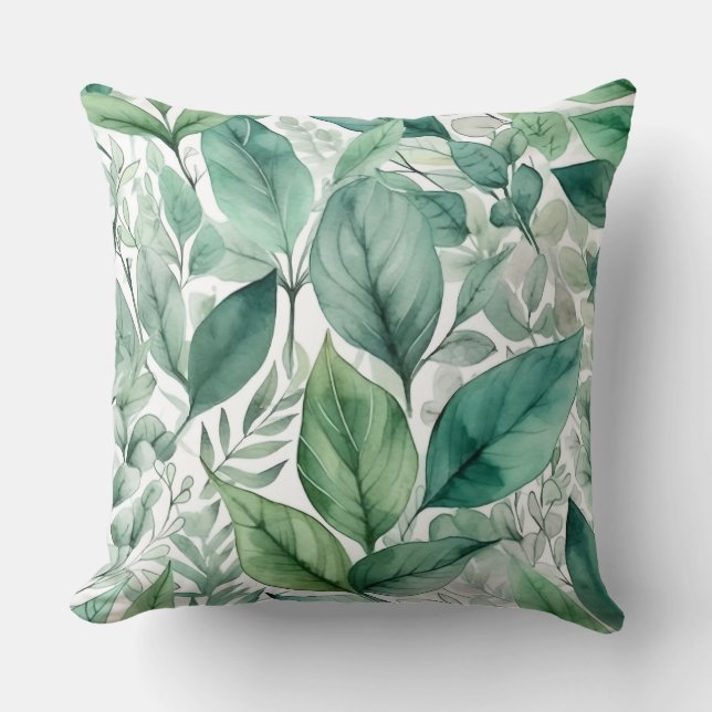 Bezaubertes Evergreen Ballet Botanisch Kissen (Vorderseite)