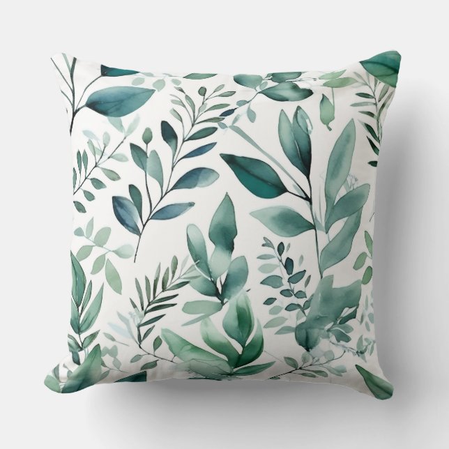 Bezaubertes Evergreen Ballet Botanisch Kissen (Vorderseite)