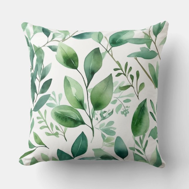 Bezaubertes Evergreen Ballet Botanisch Kissen (Vorderseite)