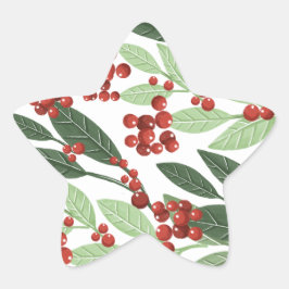 Bezaubertes Evergreen Botanisches Weihnachten Stern-Aufkleber