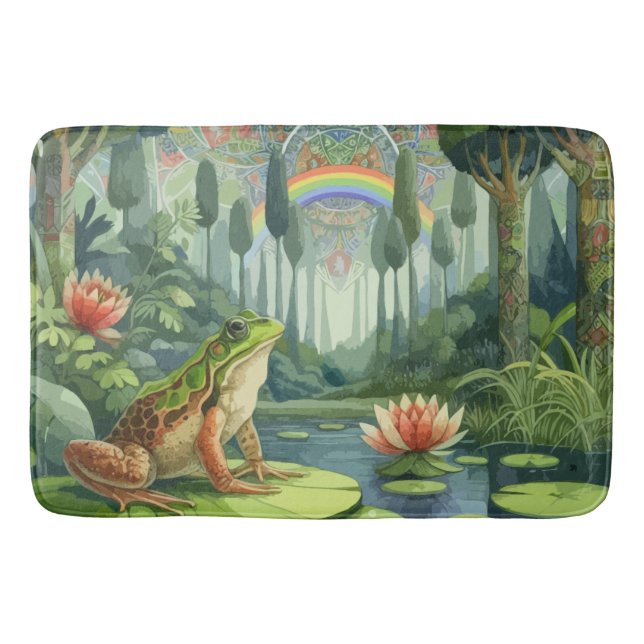 Bezauberung des William Morris Frogs im Wald Badematte (Vorderseite)