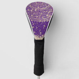 Bezauberung Mandalas mit Gold Stars auf Lila Golf Headcover