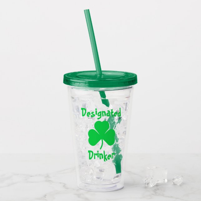 Bezeichneter Drinker St Patrick's Day Acryltrinkbecher (Vorderseite Ice)