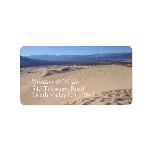 Bezeichnung der Death Valley-Adresse Adressaufkleber (Vorne)