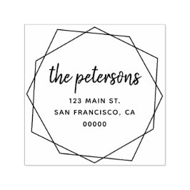 Bezeichnung der geometrischen, modernen Handschrif Permastempel