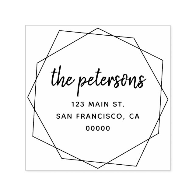 Bezeichnung der geometrischen, modernen Handschrif Permastempel (Design)