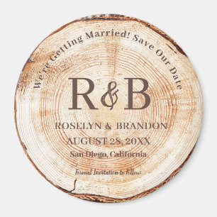 Bezeichnung der holzrustikalen Hochzeitmonogramm S Magnet