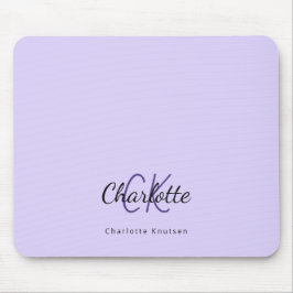 Bezeichnung der Initialen der Violettlavender Mono Mousepad