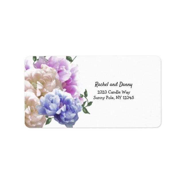 Bezeichnung der Peony Floral Address Label Adressaufkleber (Vorne)