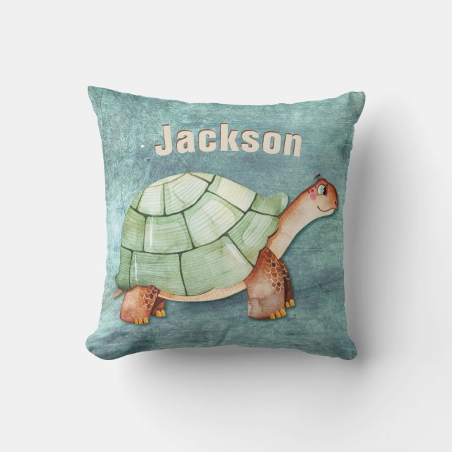 Bezeichnung der Schildkröte-Kids-Room Monogramm Kissen (Vorderseite)