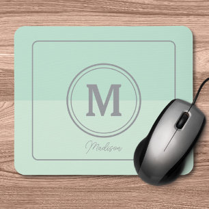 Bezeichnung der Seeoam Green Custom Monogram Name Mousepad