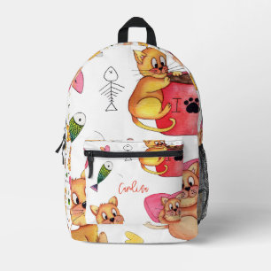 BEZEICHNUNG DES ELEGANTEN NIEDLICHEN KATZES BEDRUCKTER RUCKSACK
