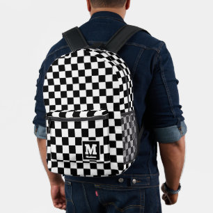 Bezeichnung des Monogramms in klassischem Schwarz/ Bedruckter Rucksack