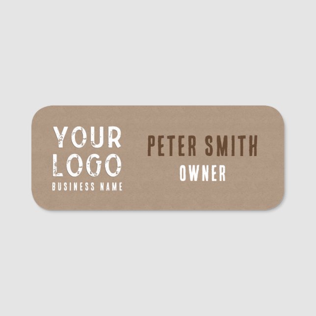 Bezeichnung des Rustikal Charm Kraft Paper Busines Namensschild (Vorderseite)
