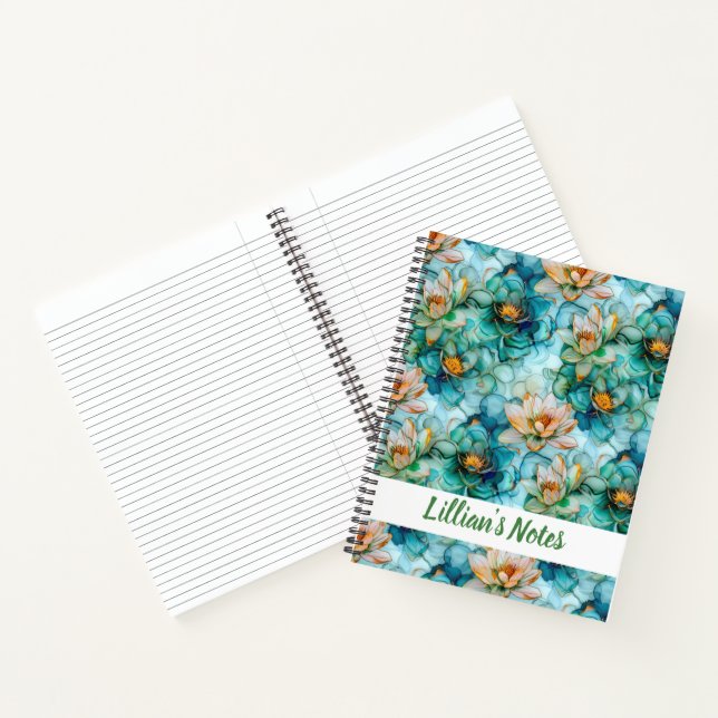 Bezeichnung des Wasserlilie-Musters Notizbuch (Innenseite)