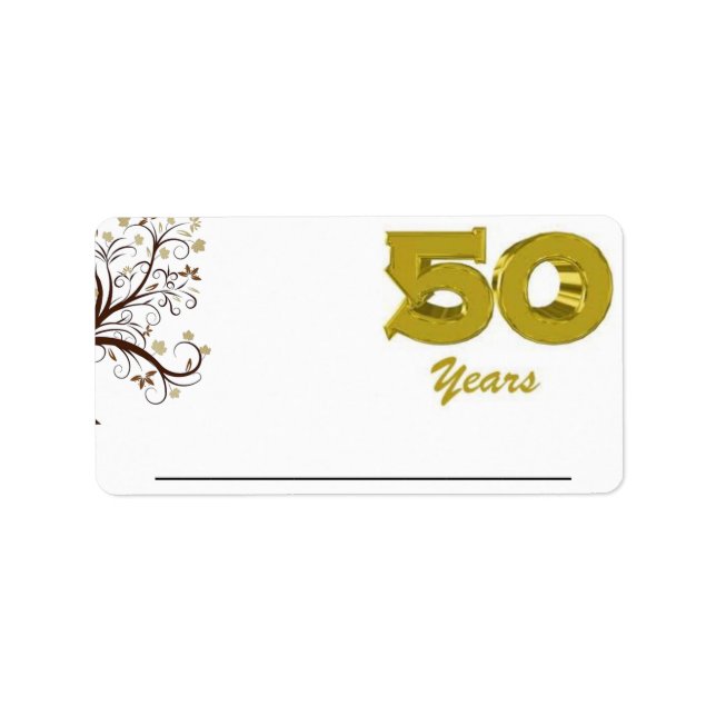 Bezeichnung für 50 Jahre Adressaufkleber (Vorne)