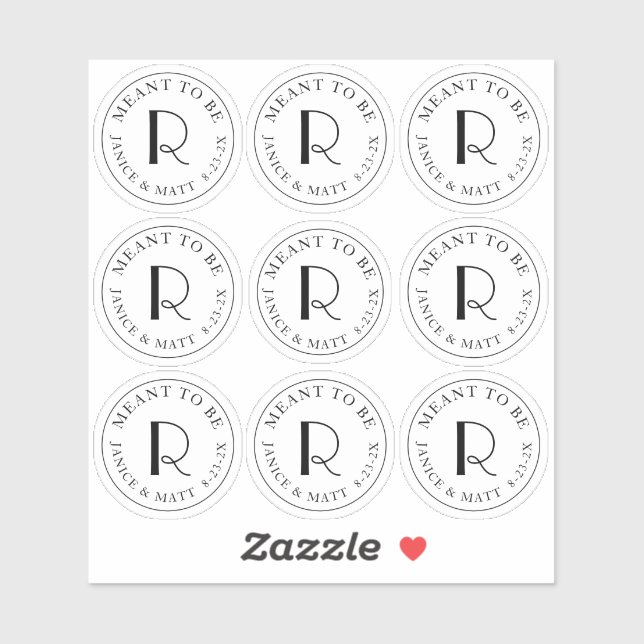 Bezeichnung für das Mini-Monogramm-Etikett mit Hoc Aufkleber (Blatt)