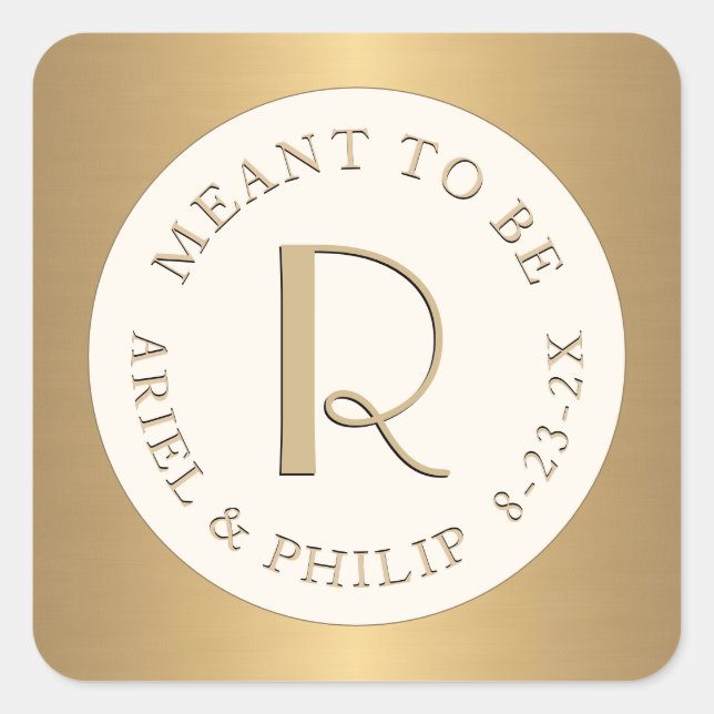 Bezeichnung für das Mini-Monogramm-Etikett mit Hoc Quadratischer Aufkleber (Vorderseite)