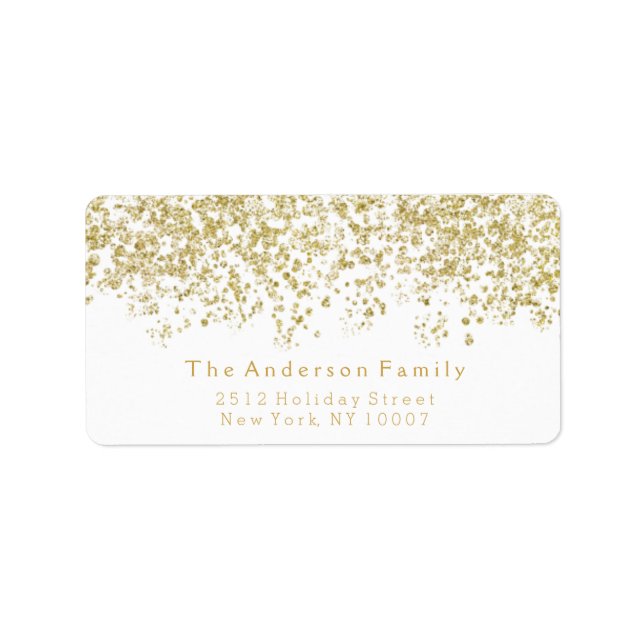 Bezeichnung für den Gold Glitzer Adressaufkleber (Vorne)