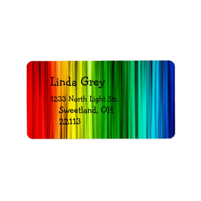 Bezeichnung für die Adresse des Hell-Regenbogens Adressaufkleber (Vorne)