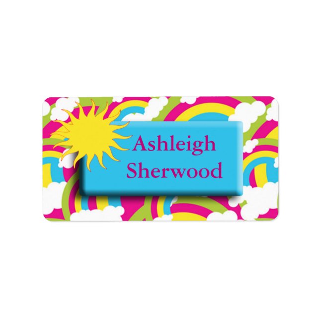 Bezeichnung für Sun Rainbow Adressaufkleber (Vorne)