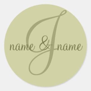 Bezeichnung "J" für Monogramm - Personalisierung d Runder Aufkleber
