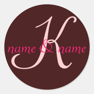 Bezeichnung "K" für Monogramme - Personalisierung Runder Aufkleber