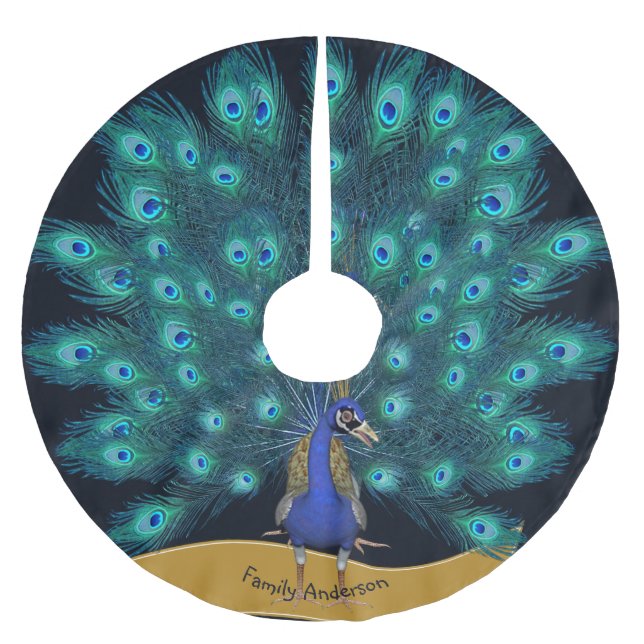 Bezeichnung PEACOCK Weihnachtsbäume Rock Dekoratio Polyester Weihnachtsbaumdecke (Vorderseite)
