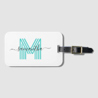 Bezeichnung Türkisfarben Retro Monogramm