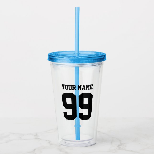 Bezeichnung und Nummer des Tumbler Acryltrinkbecher (Vorderseite)