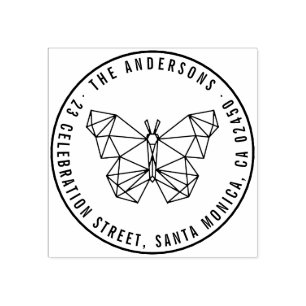 Bezeichnung und Rücksendeadresse moderner geometri Gummistempel