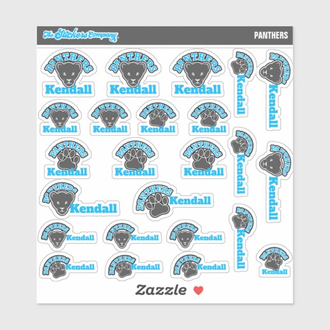 Bezeichnungen für Personalisierte Panther | Aufkle Aufkleber (Blatt)